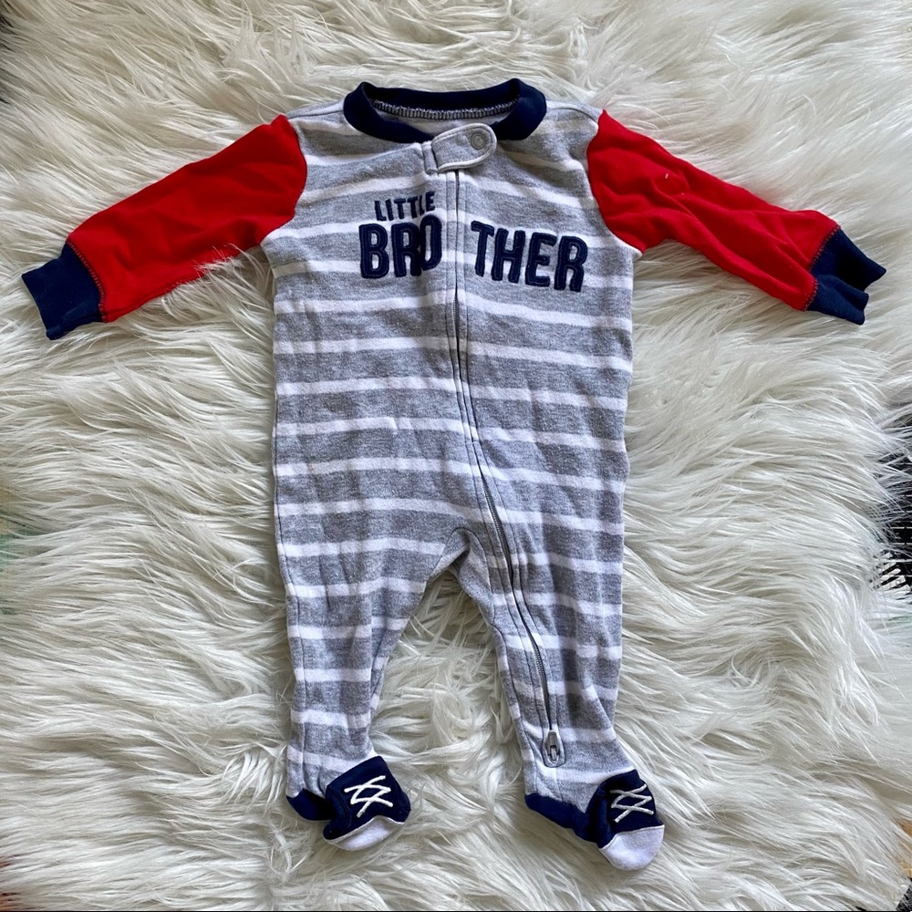 🧸🧸 Carter’s Cotton Sleep and Play Little Brother Zip-Up Onesie